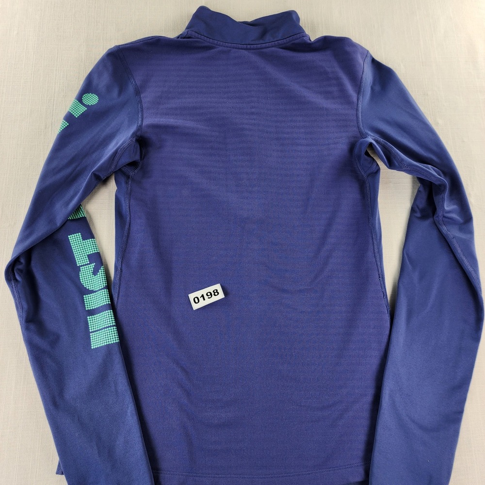 Nike Quarter-Zip Pullover Womens M Blue Just Do It Athletic Polyester Blend - Picture 10 of 12